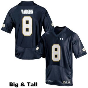 Notre Dame Fighting Irish Men's Donte Vaughn #8 Navy Under Armour Authentic Stitched Big & Tall College NCAA Football Jersey UGO8599FG